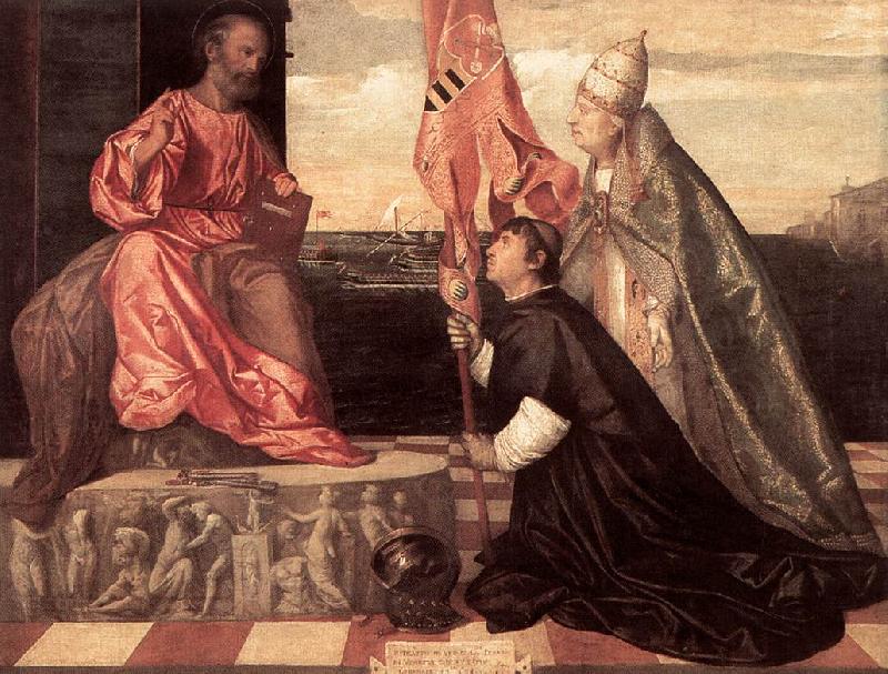 TIZIANO Vecellio Pope Alexander IV Presenting Jacopo Pesaro to St Peter nwt France oil painting art